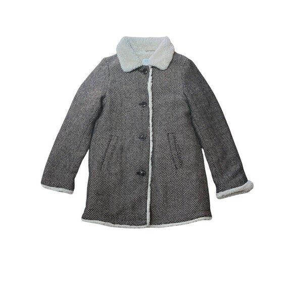 Primark Size 7-8 Girls Faux Fur Jacket Brown and Black Herringbone Style… - Picture 1 of 4